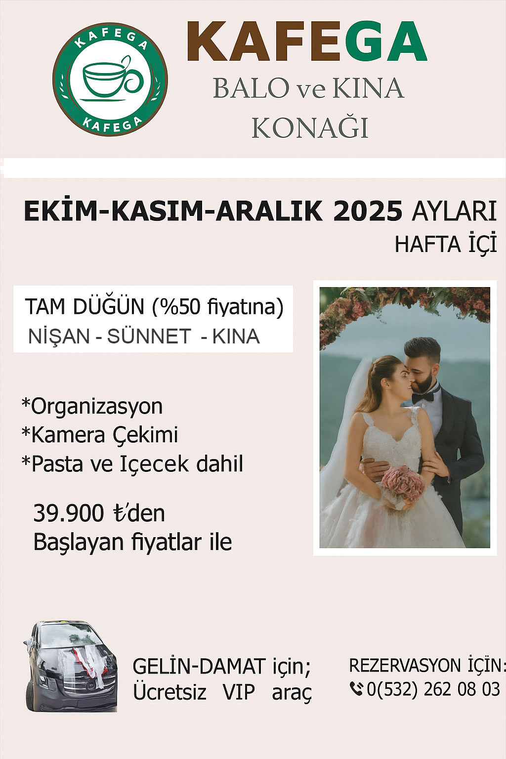 Tam Düğün, 39.900 TL'den Başlayan Fiyatlar
