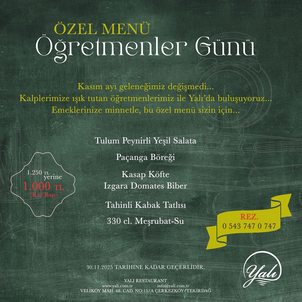 Öğretmenler Günü Özel Menü