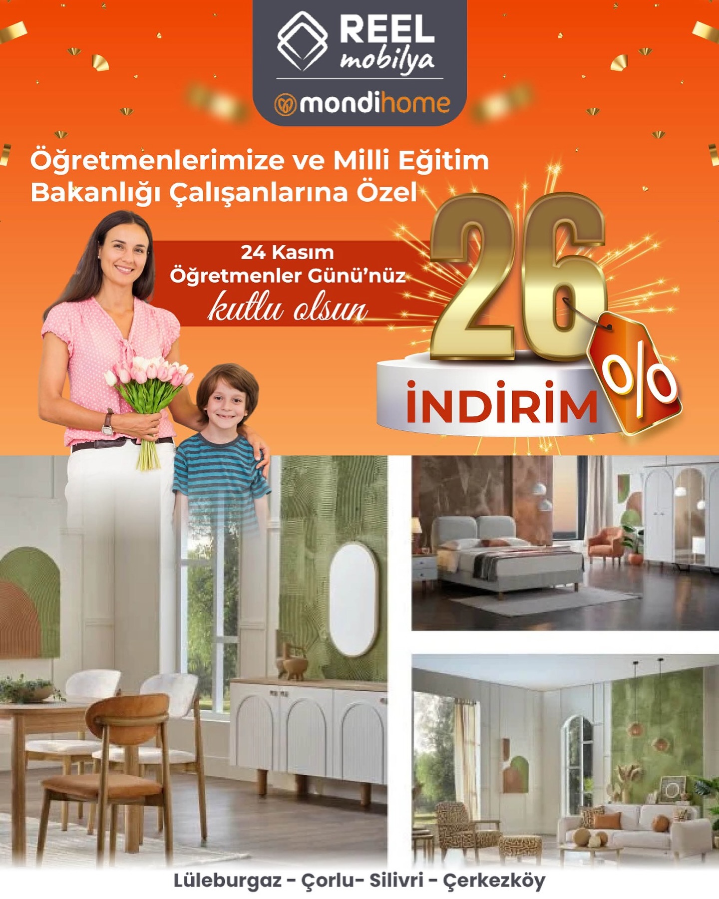 Öğretmenlere Özel %26 İndirim